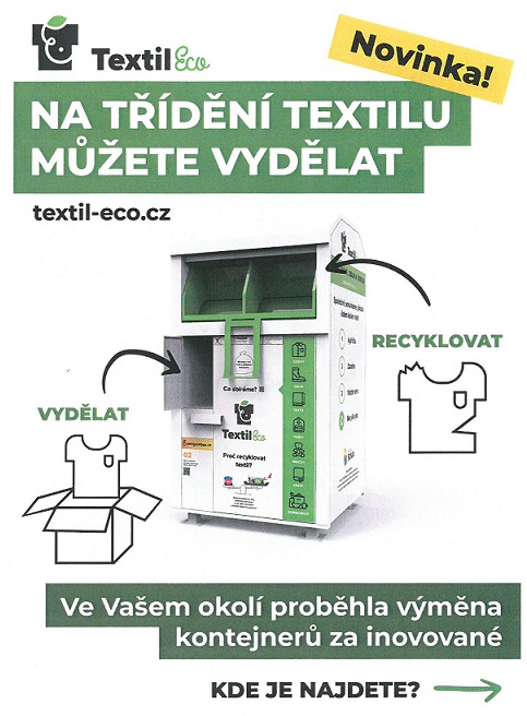 Textil ECO leták jak vydělat na tříděném textilu 1 strana