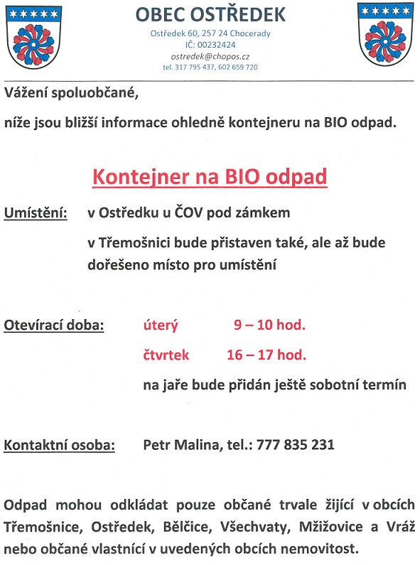 Kontejner BIO vývěska info